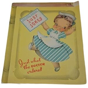 Sunny Yellow Vintage Just Jokes Booklet